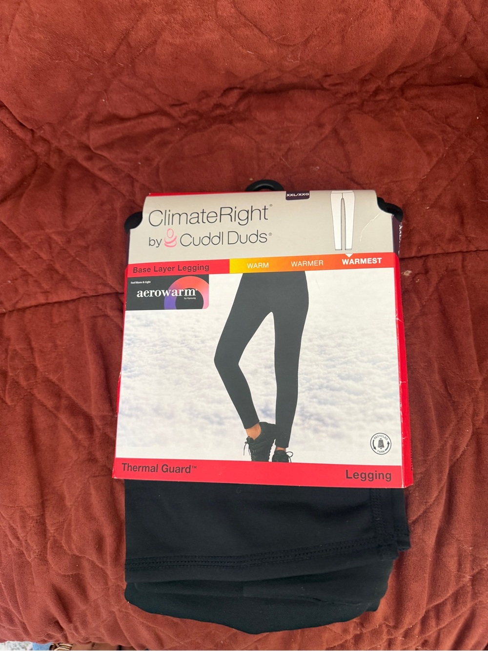 Cuddl Duds Black Thermal Guard Legging with Pocket